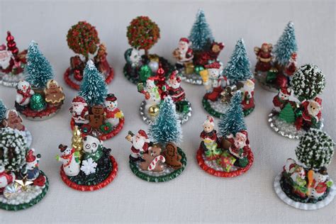 miniature christmas figurines for crafts|small christmas figures for scenes.